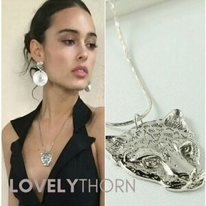 VANESSA MOONEY // ltd ed silver chain jaguar pendant necklace